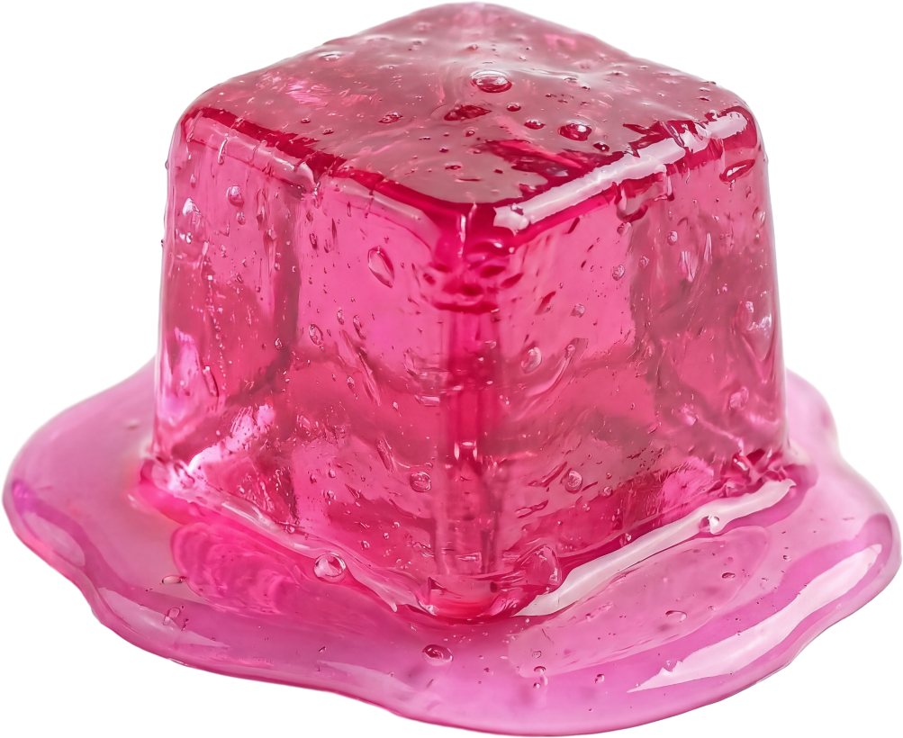 Cube de jelly wax en train de fondre et libérer son parfum