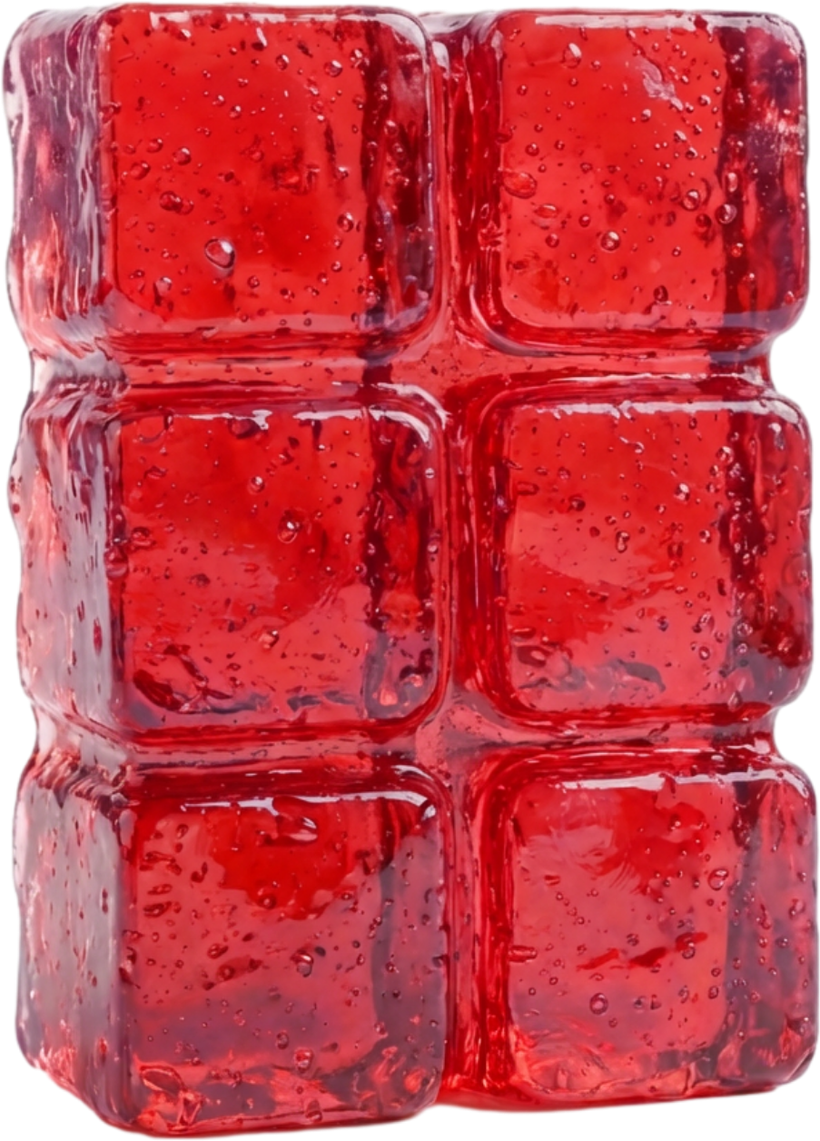 Cubes de jelly wax rouges